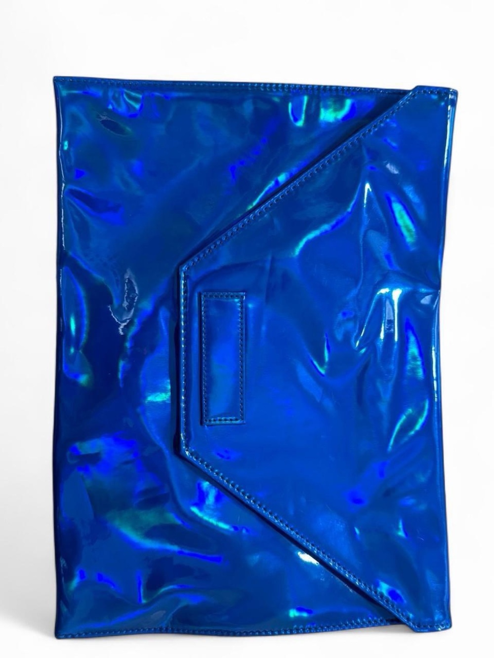Nordstrom Shiny Blue Metallic Envelope Clutch
